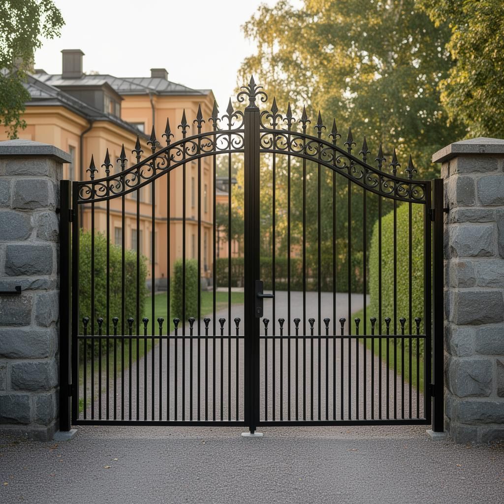 Smidesgrind vid villauppfart – efter